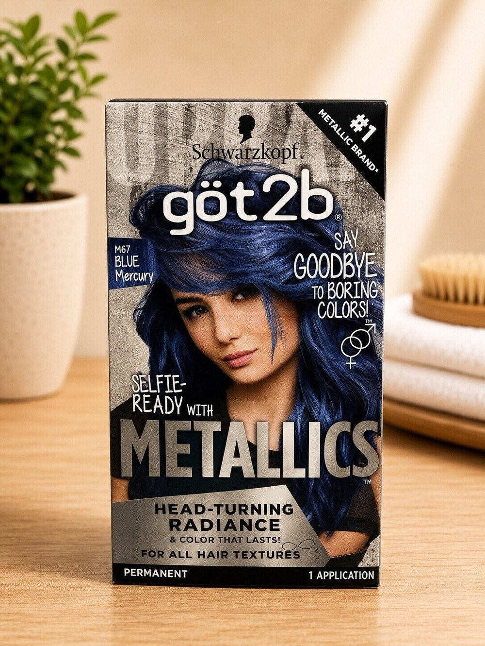 Schwarzkopf Got2b Metallics Permanent Color Application Kit #M67 BLUE MERCURY